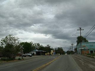 After the railroad crossing, California 3 proceeds east along Webb Road through eastern Montague.