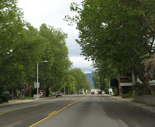 Traveling through residential areas of Yreka along California 3 (Main Street) south.