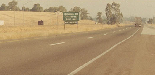 I-5 north ahead of Business Loop I-5 to Cottonwood, CA