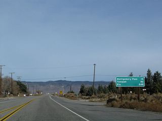 This mileage sign along U.S. 6 east provides the distance to Montgomery Pass (15 miles), Tonopah (82 miles), and Ely (248 miles).
