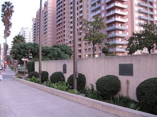 In downtown Long Beach, a plaque commemorating the Grand Army of the Republic Highway and U.S. 6 is placed on the south side of Ocean Boulevard at the intersection with Long Beach Avenue near Long Beach Convention and Entertainment Center. The plaque, which was placed in 1953, indicates that U.S. 6 traveled 3,652 miles from Provincetown, Massachusetts, west to Long Beach, California. Of course, with the retraction of U.S. 6 to Bishop, the route ceased to be a coast-to-coast route. But with the advent of historical U.S. 6 signs, it is possible to trace many of the old alignments along this important route. 11/08/08