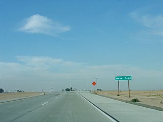 The only access points along California 7 are intersections, such as this one at Heber Road. Heber Road provides local farm to market access.