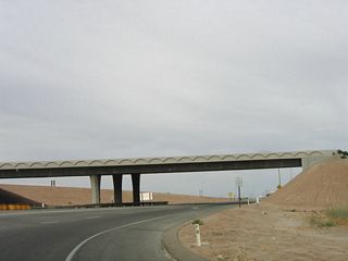 Northbound California 7 passes under itself (Nina Lee Road overcrossing) and proceeds north toward California 98 and Interstate 8.