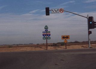 At the former northern end of California 7, this signage is in place for California 98. Note the indicator for Interstate 8.