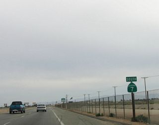 This reassurance shield for southbound California 7 is posted after the California 98 intersection east of Calexico.