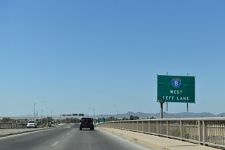 Business Loop I-8 (Winterhaven Drive) meets Interstate 8 at a diamond interchange (Exit 172) between the Colorado River and Yuma Main Canal.