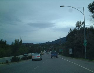 This last segment of California 9 (Saratoga-Los Gatos Road) is an old-style expressway, and it was part of California 85 before that route was transferred to its new freeway.