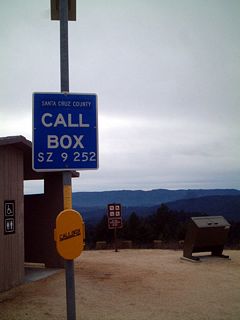 This rest area is located along California 9 at Milepost 25.2. It features a scenic overlook in Santa Cruz County.  Although it was raining on the day these pictures were taken, the surrounding countryside is gorgeous. The rest area acts as a trailhead leading to nearby parks.