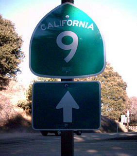 Trailblazer signage for California 9 as seen near the intersection with California 35.