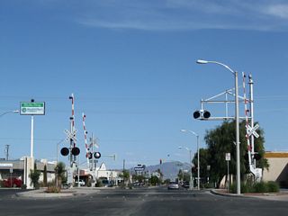 Hobson Way crosses the ARZC Railroad at-grade between Commercial Street and Main Street.