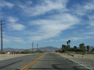 Leaving the developed area of Blythe, eastbound Business Loop I-10 (Hobson Way) crosses D-10 Canal through more agricultural areas in Palo Verde Valley.