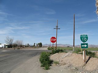 Business Loop I-10 turns east from Neighbors Boulevard onto Hobson Way (Old U.S. 60-70) at the west end of Palo Verde Valley. Hobson Way continues west onto Palo Verde Mesa en route to I-10 at Mesa Verde.