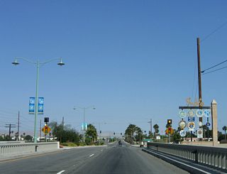 The Whitewater River spans the length of the Coachella Valley, originating near San Gorgonio Pass and traveling southeast parallel to both SR 111 and I-10 toward the Salton Sea, where it terminates.