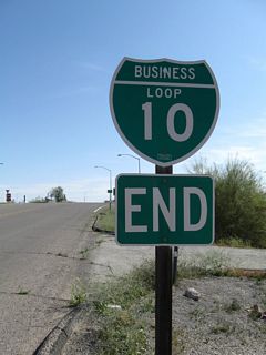 Business Loop I-10 west concludes at the westbound entrance ramp for Interstate 10 to Indio. SR 78 heads south from Blythe to Ripley and Palo Verde.