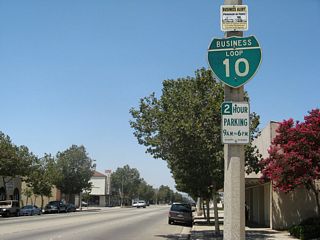 Removed by 2022, a second shield for Business Loop I-10 west was posted along Holt Avenue in Pomana after Garey Avenue.