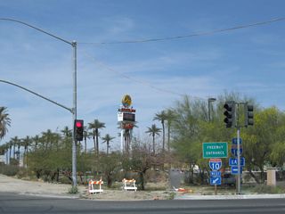 The on-ramp from Dillon Road to SR 86 north is signed as a freeway entrance to Interstate 10 west.