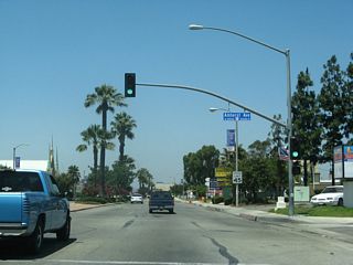 Westbound Business Loop I-10 (Holt Boulevard) meets Amherst Avenue at this intersection.