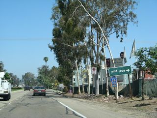 San Diego County Route S-6 partitions along the couplet of 2nd Avenue eastbound and Valley Parkway westbound through Downtown Escondido. CR S-6 travels northeast from Escondido toward Valley Center, Pala and ultimately Palomar Mountain.