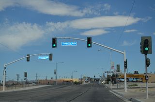 The succeeding traffic light along Business Loop I-15 (Main Street) northbound is at the staggered intersection with Seventh Avenue.