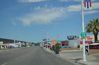 The light pole supporting the Business Loop I-15 shield east of Avenue H was taken down in 2025.