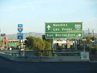 Intertate 15 converges with the west end of I-40 nearby. Southwest from Barstow, I-15 travels to Victorville, Hesperia and San Bernardino.