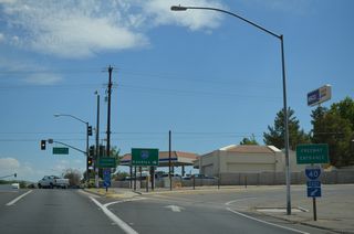 A loop ramp joins E Main Street and Montara Road with Interstate 40 east to Needles.
