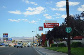 The Business Loop I-15 shield posted east of Yucca Avenue along Main Street was removed by 2021.
