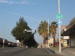 Barstow Road south connects to State Route 247 at Interstate 15, 0.75 miles south of Main Street. SR 247 travels south from Barstow to Lucerne Valley.