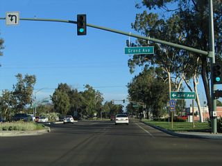 Grand Avenue intersects Business Loop I-15 (Centre City Parkway) south one block ahead of San Diego County Route S-6 east on Second Avenue. The length of Grand Avenue through Downtown Escondido has shops, restaurants and services.