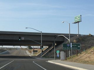 Originally a two-wye interchange connected the south end of Business Loop I-15 with Interstate 15 in west Barstow.