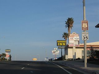 Curving west toward Downtown Barstow, Main Street rises to an elevation of 2,240 feet above sea level.