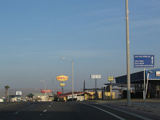 The Harvey House, Amtrak Station, Route 66 Museum, and Western America Railroad Museum lie north of Historic U.S. 66 along First Avenue (old U.S. 91), which ties into Main Street at the west end of Downtown Barstow.
