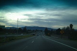 This view shows the beginning of southbound California 17 as seen from the Interstate 280 north to California 17 south transition ramp in San Jose.