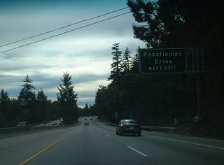 Southbound California 17 reaches Exit 1C, Pasatiempo Drive.