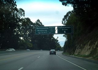 Soon thereafter, California 17 south approaches Exit 1C, Pasatiempo Drive. The next exit is for California 1 (Exit 1A-B).
