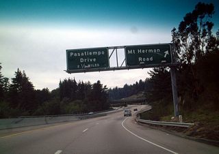 Southbound California 17 reaches Exit 3, Mount Herman Road.