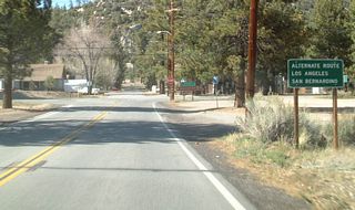 Use California 38 west (south) as an alternate route back to Los Angeles, as is California 18 north to Victorville via Lucerne Valley.