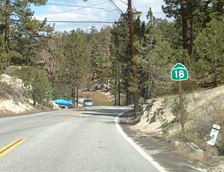 This view is found along eastbound California 18 near Postmile 40.