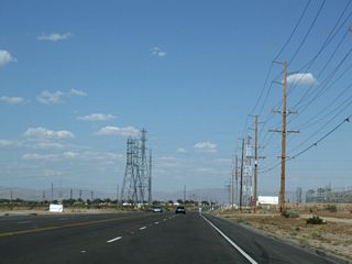 East of U.S. 395, California 18 leaves Adelanto and enters the city of Victorville. The state route passes by a power substation that has several power lines owned by Southern California Edison converging at this substation. The facility lines up on the south side of California 18.