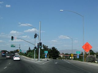 A high-speed ramp links California 18 east with Interstate 15 south.