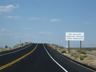 The daytime headlight section comes to an end along California 18 east.