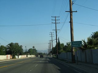 Continuing south, California 18/Waterman Avenue approaches Ralston Avenue.
