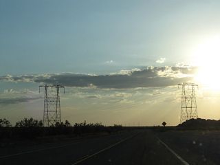 California 18 passes under another branch of electrical transmission Path 46 (West of Colorado River), which includes these two 220kV power transmission lines owned by Southern California Edison.