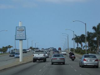 Second Street parallels California 22 as it travels west past California 1 (Pacific Coast Highway) and Marina Drive and enters the city of Long Beach.
