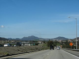 A two-lane transition ramp carries California 23 from U.S. 101 (Ventura Freeway) onto the Moorpark Freeway. The ramp is designed to avoid the interchange between U.S. 101 and Rancho Drive in Thousand Oaks.