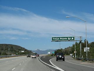 Northbound California 23 (Moorpark Freeway) meets Exit 19, Tierra Rejada Road.
