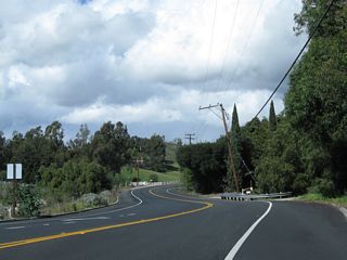 Progressing north from Moorpark, SR 23 has. The state route transitions from Walnut Canyon Road onto Broadway Road along this stretch.