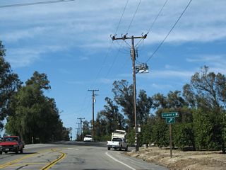 Curving from westbound Broadway Road onto northbound Grimes Canyon Road, California 23 resumes its trek north toward Fillmore and California 126. The highway passes through fertile agricultural areas before dropping into the Santa Clara River valley.
