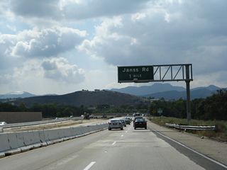 The next exit along California 23 (Moorpark Freeway) south is Exit 14, Janss Road. This street was named after the original Thousand Oaks developers from the 1950s.