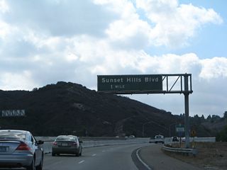 The next exit along California 23 (Moorpark Freeway) south is Exit 16, Sunset Hills Boulevard.